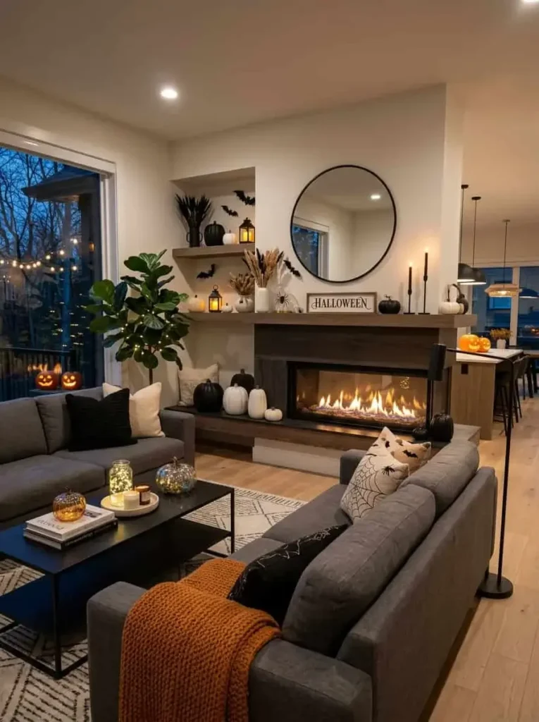 Halloween decor living room Fall season