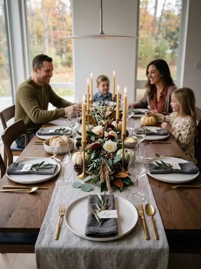 Thanksgiving dining table decor