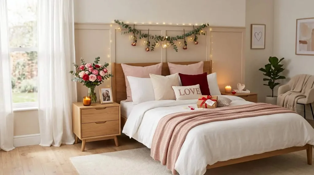 Valentines Day decor bedroom winter season 