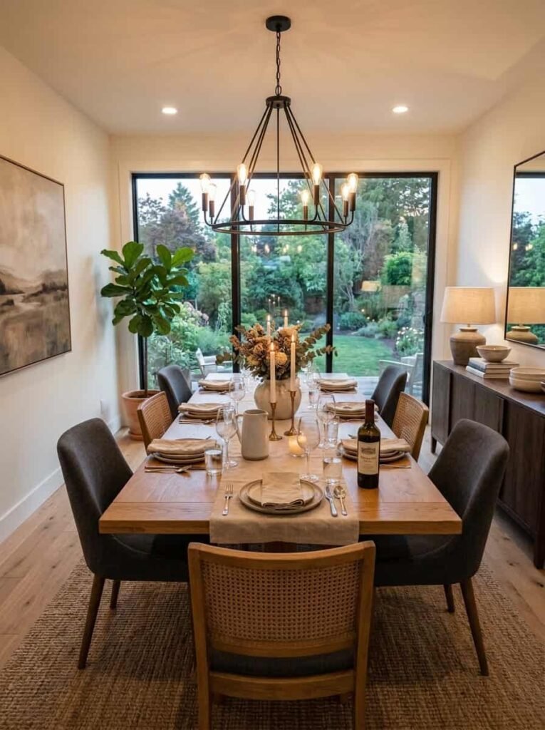 A medium size dining rooom table