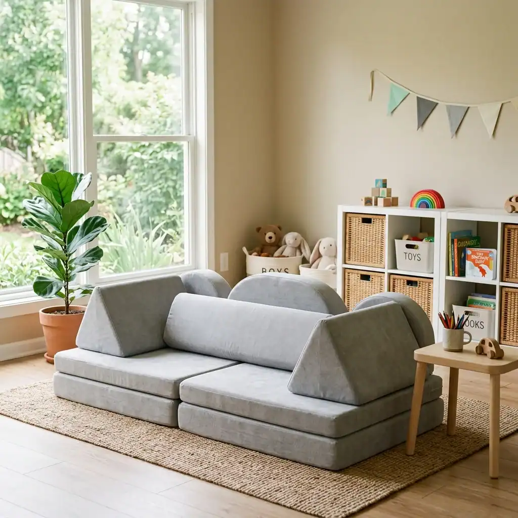 Multi-functional play couch for a small kids bedroom