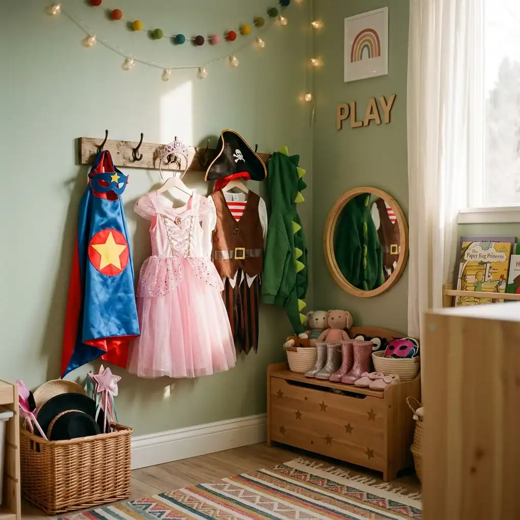 Dress-up corner idea for a toddler bedroom